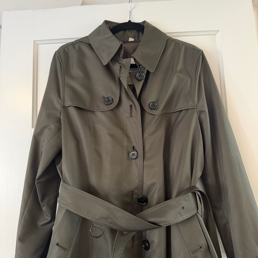 Burberry Walditch Olive Trench With Liner Size 10 EUC Classic Belted Trench - Picture 2 of 16